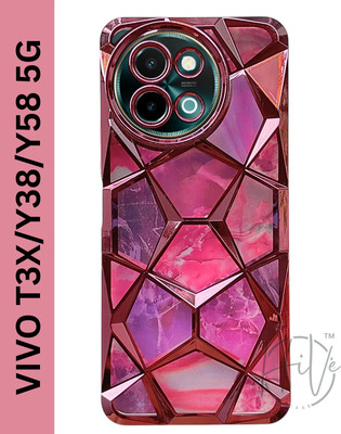 LAMANIYA Back Cover for Vivo T3X 5G, Vivo Y38 5G, Vivo Y58 5G(Pink, Grip Case, Silicon, Pack of: 1)