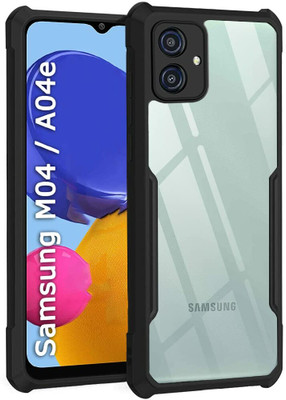 KING COVERS Back Cover for SAMSUNG-A04E (Crystal Glass Back | Camera Protection | Shockproof Bumpers )(Black, Grip Case, Pack of: 1)