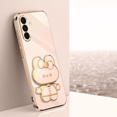 A3sprime Back Cover for Samsung Galaxy S23 FE 5G with Cute 3D Cartoon Shaped Folding Mobile Stand Holder(Pink, 3D Case, Silicon, Pack of: 1)