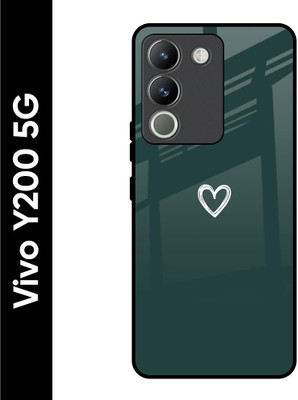 QRIOH Glass Back Cover for Vivo Y200 5G(Green, Grip Case, Pack of: 1)