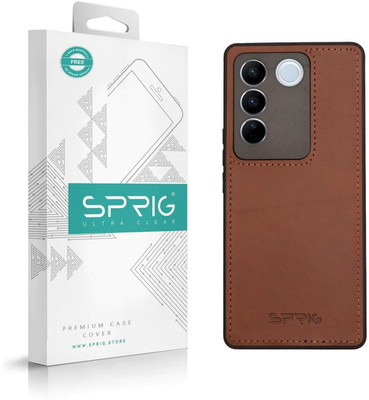Sprig Back Cover for Sprig Matte Leather Back Cover for Vivo V27 5G (Brown, Matte Finish, Pack of: 1)(Brown, Matte Finish, Pack of: 1)