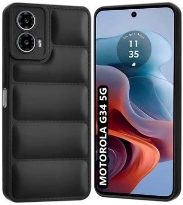 AKSHUD Back Cover for Motorola Moto G34 5G, Motorola Moto G34, Motorola G34 5G, (PUFF CASE)(Black, Shock Proof, Pack of: 1)