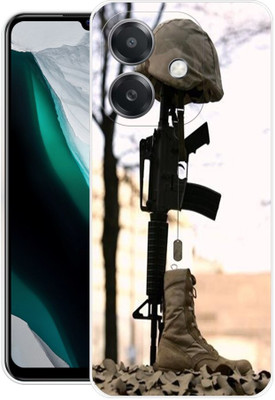 Rockyard Back Cover for OPPO A3x 5G, CPH2681, GUN, M416, INDIAN, ARMY, SOLDIER(White, Flexible, Silicon, Pack of: 1)