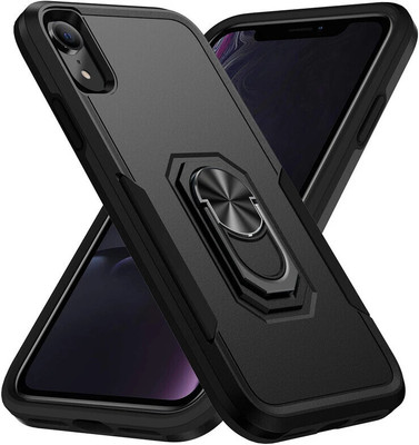 R tech Back Cover for Apple iPhone XR(Black, Ring Case, Pack of: 1)