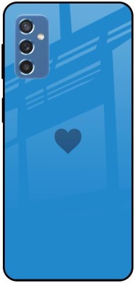 QRIOH Glass Back Cover for Samsung Galaxy M52 5G(Blue, Grip Case, Pack of: 1)