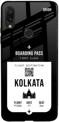 QRIOH Kolkata City Glass Back Cover for Mi Redmi Note 7S(Black, Grip Case, Pack of: 1)