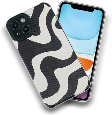 Artistque Back Cover for Apple iPhone 15(Black, White, Flexible, Silicon, Pack of: 1)