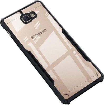 SUNSHINE Back Cover for SAMSUNG-J7 PRIME (Crystal Glass Back | Camera Protection | Shockproof Bumpers )(Black, Grip Case, Pack of: 1)