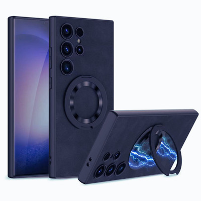 FlexArmor Back Cover for Samsung Galaxy S24 Ultra Premium Case with Magnetic Ring Stand, MagSafe & Drop Protection(Blue, Card Holder, Pack of: 1)