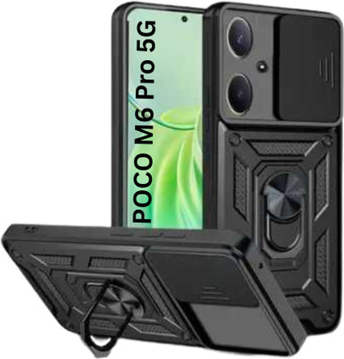 Fablue Back Cover for POCO M6 Pro 5G(Black, Rugged Armor, Pack of: 1)