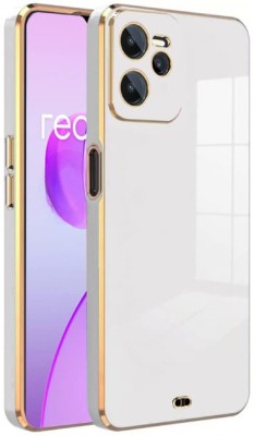A3sprime Back Cover for realme C35, |Soft TPU Golden Side Colored Case|(White, Camera Bump Protector, Silicon, Pack of: 1)