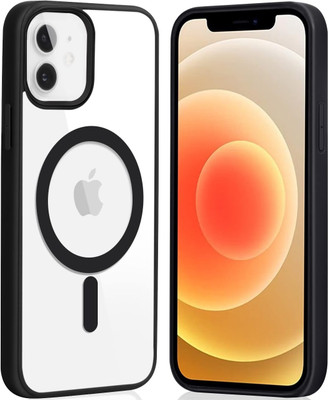 VAPRIF Back Cover for Apple iPhone 12 Mini, Compatible with MagSafe | Not Yellowing & Scratch-Resistant(Black, Magsafe, Pack of: 1)