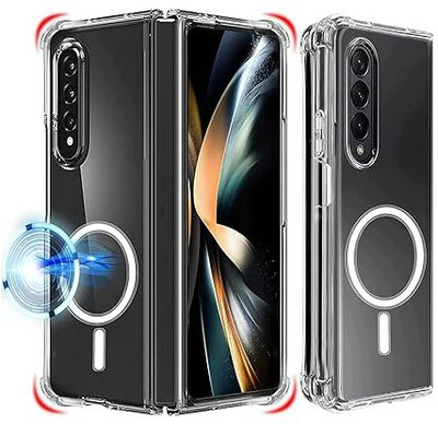 ExclusivePlus Back Cover for Samsung Galaxy Z Fold 3 |Compatible with MagSafe | Anti Yellow Magnetic Phone Case(Transparent, Shock Proof, Pack of: 1)