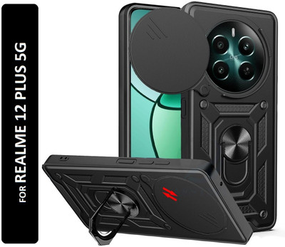 KWINE CASE Back Cover for RealMe 12 Plus 5G(Black, Rugged Armor, Pack of: 1)