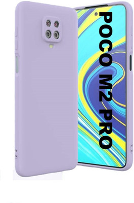 MobiLooks Back Cover for POCO M2 Pro, Liquid Silicone Case inner Microfiber Cloth(Purple, Camera Bump Protector, Silicon, Pack of: 1)