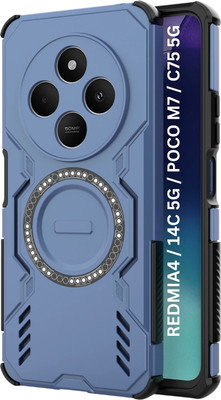 KWINE CASE Back Cover for POCO C75 5G, REDMI A4 5G(Blue, Rugged Armor, Pack of: 1)