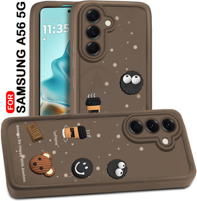 AESTMO Back Cover for Samsung Galaxy A56 5G(Brown, Dual Protection, Silicon, Pack of: 1)