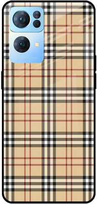 QRIOH Glass Back Cover for Oppo Reno7 Pro 5G(Multicolor, Grip Case, Silicon, Pack of: 1)