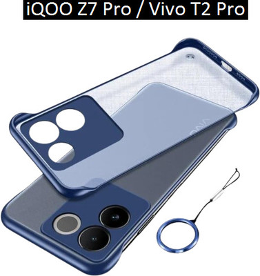 REALCASE Back Cover for iQOO Z7 Pro, Vivo T2 Pro(Blue, Transparent, Ring Case, Pack of: 1)