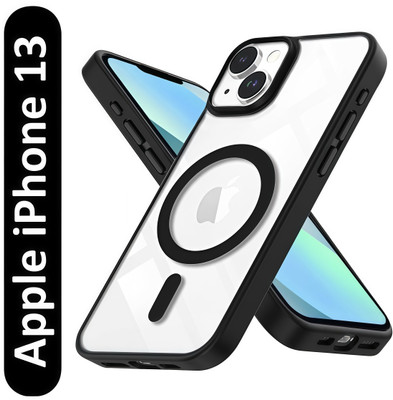 Doubledicestore Back Cover for Apple iPhone 13(Black, Transparent, Magsafe, Pack of: 1)