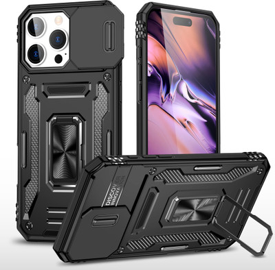 Cover Alive Back Cover for iPhone 16 Pro Max(Black, Dual Protection, Pack of: 1)