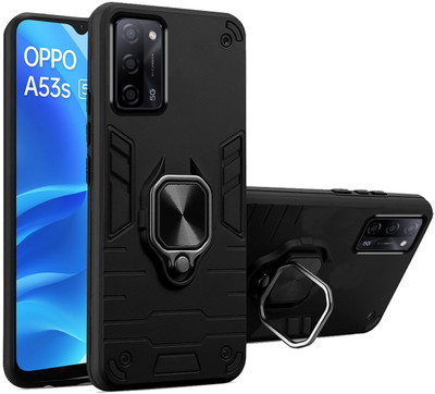 SMARTPOCKET Back Cover for Oppo A53s 5G(Black, Rugged Armor, Pack of: 1)