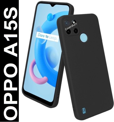 Coverskart Liquid Silicone Back Cover for OPPO A15S, Silky-Soft Touch Full Body Protection Shockproof Case(Black, Camera Bump Protector, Silicon, Pack of: 1)