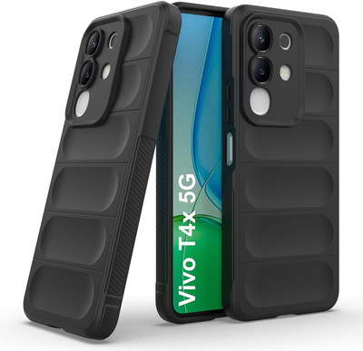 RUNICHA Back Cover for vivo T4x 5G(Black, Shock Proof, Pack of: 1)