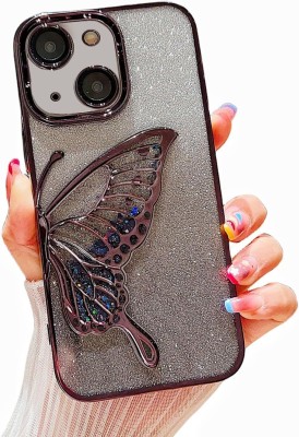 RiverForest Back Cover for iPhone 15 Plus, Luxury Glitter Cute Butterfly, Plating Design iphone 15 plus For Girls Case(Black, Electroplated, Silicon, Pack of: 1)