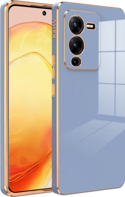 KartV Back Cover for Vivo V25 Pro(Blue, Gold, Electroplated, Silicon, Pack of: 1)