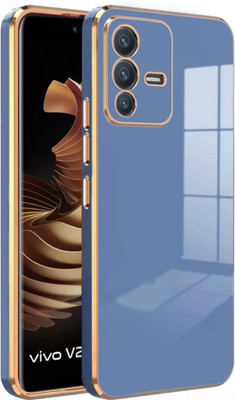 SYOTT Back Cover for Vivo V23 Pro 5G, Vivo V23 Pro(Blue, Gold, Camera Bump Protector, Silicon, Pack of: 1)