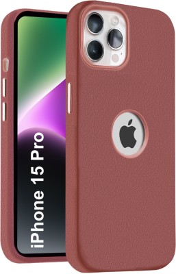 MobiLooks Back Cover for Apple iPhone 15 Pro, Original Leather Anti shock Drop Protection Alloy Buttons inner Velvet(Brown, Microfiber Lining, Pack of: 1)