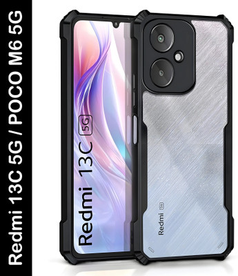 AFEKSO Back Cover for REDMI 13c 5G, POCO M6 5G(Black, Shock Proof, Pack of: 1)
