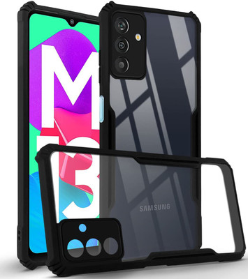 KING COVERS Back Cover for SAMSUNG-M13 (4G) (Crystal Glass Back | Camera Protection | Shockproof Bumpers )(Black, Grip Case, Pack of: 1)