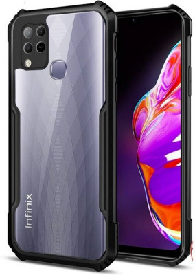 ROSALINE Back Cover for Infinix Hot 10s(Black, Shock Proof, Pack of: 1)
