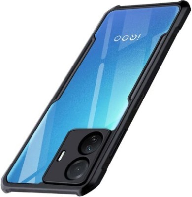 Phone Case Cover Front & Back Case for iQOO Z6 44W, Vivo T1 44W, Transparent Hybrid Hard PC Back TPU Bumper(Transparent, Black, Shock Proof, Silicon, Pack of: 1)