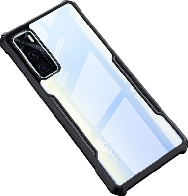 Caseworm Back Cover for Vivo V20 Se Slim Fit Light Weight Full Protecion(Transparent, Black, Shock Proof, Pack of: 1)