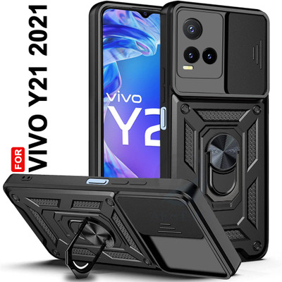 AESTMO Back Cover for Vivo Y21 2021(Black, Slider, Pack of: 1)