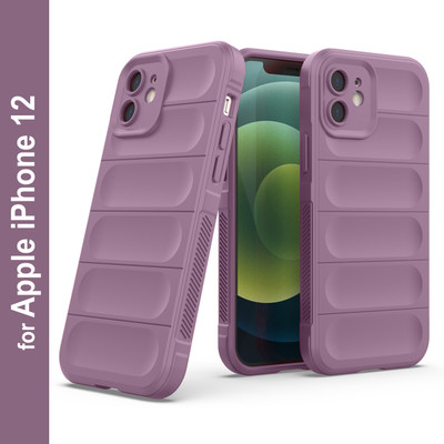 Zapcase Back Cover for Apple iPhone 12(Purple, 3D Case, Silicon, Pack of: 1)