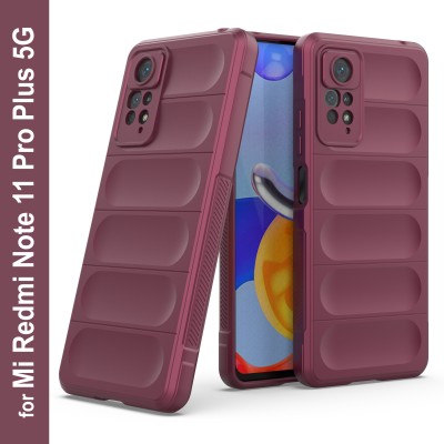 GLOBAL NOMAD Back Cover for Mi Redmi Note 11 Pro Plus 5G(Maroon, Grip Case, Silicon, Pack of: 1)
