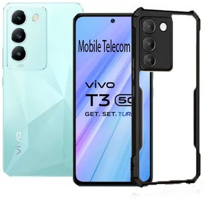 S-Softline Back Cover for Vivo T3 5G, shock-absorbent/scratch resistant(Black)