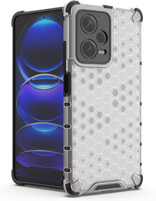 CLOVYR Back Cover for Mi Redmi Note 12 Pro Plus 5G Bumper HoneyComb Case(Transparent, Camera Bump Protector, Pack of: 1)