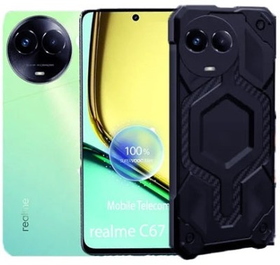S-Line Back Cover for realme C67 5G, Exclusive Plain Hybrid Defender Shockproof Case With Camera Protection(Black, Silicon)