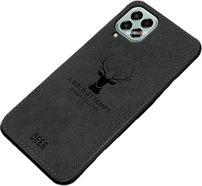 MOBILOVE Back Cover for Samsung Galaxy A12 | M12 | F12 | Deer Cloth Texture Leather Finish Soft Fabric Case(Black, Camera Bump Protector, Pack of: 1)