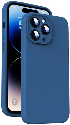 Egotude Back Cover for 14ProMax LiquidSilicone(Blue, Silicon, Pack of: 1)
