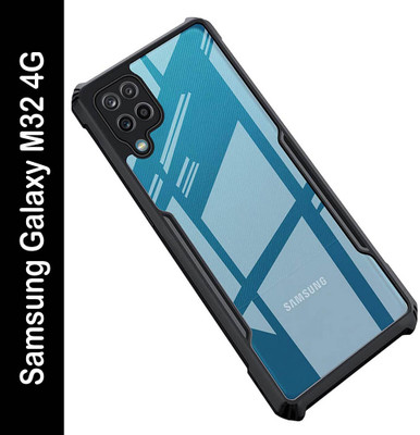 Casotec Back Cover for Samsung Galaxy M32 4G Air Cushion TPU Case(Black, Shock Proof, Pack of: 1)