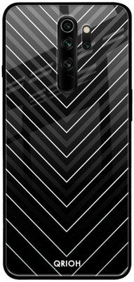 QRIOH Glass Back Cover for Xiaomi Redmi Note 8 Pro(Multicolor, Grip Case, Silicon, Pack of: 1)