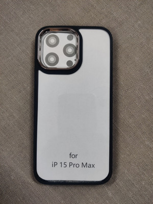 Trendbuzz Back Cover for IPHONE 15PROMAX METAL SKIN CASE(Black, White, Camera Bump Protector, Pack of: 1)