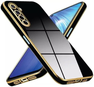 JKM STORE Back Cover for Luxury 6D Chrome Back Cover Case for Realme 6|Realme 6i|Slim Shockproof Soft TPU(Black, Electroplated, Pack of: 1)