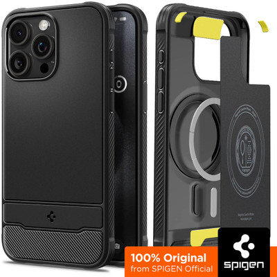 Spigen Rugged Armor Magfit Back Cover for Apple iPhone 15 Pro Max(Black, Rugged Armor, Pack of: 1)